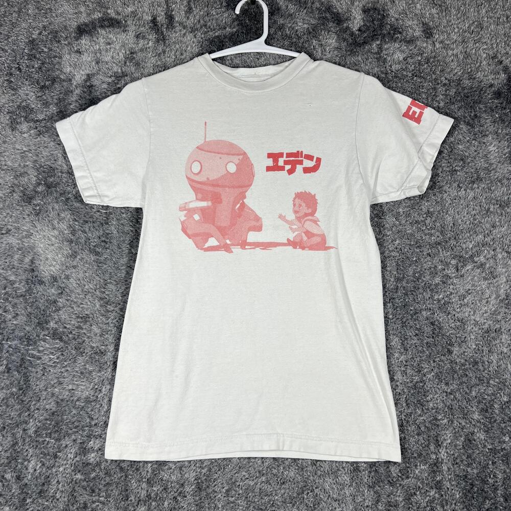 Eden Shirt Boys XS White Graphic Netflix Anime Crewneck Tagless 100% Cotton